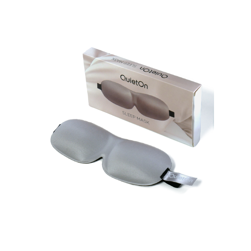 Premium blackout sleep mask designed to block light and improve sleep quality at home or while travelling.